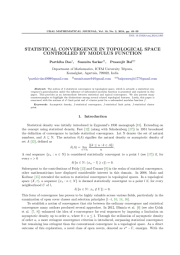 STATISTICAL CONVERGENCE IN TOPOLOGICAL SPACE CONTROLLED BY MODULUS FUNCTION