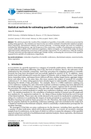 Statistical methods for estimating quartiles of scientific conferences