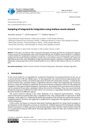 Sampling of integrand for integration using shallow neural network