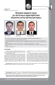 ВЛИЯНИЕ ЖИДКОГО ГРУЗА НА ЧАСТОТНЫЕ ХАРАКТЕРИСТИКИ ОБОЛОЧКИ КОТЛА ВАГОНА-ЦИСТЕРНЫ