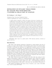ESTIMATION OF DYNAMIC YIELD STRESSBY TAYLOR TEST WITH REDUCED CYLINDRICAL HEAD PART OF SAMPLES