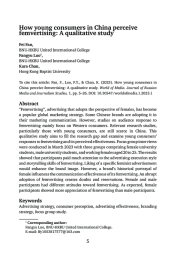 How young consumers in China perceive femvertising: A qualitative study
