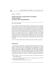 Franks in the Post-Crusade Merits of Jerusalem (Fada’il al-Quds): Narratives and Conceptualization1