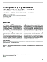 Социальные аспекты развития семейного налогообложения в Российской Федерации