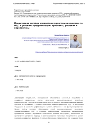 Проактивная система управления налоговыми рисками по НДС в условиях цифровизации: проблемы, решения и перспективы