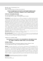 Итоги политики географической диверсификации внешней торговли Турции за 20-летний период