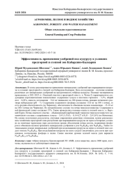 ЭФФЕКТИВНОСТЬ ПРИМЕНЕНИЯ УДОБРЕНИЙ ПОД КУКУРУЗУ В УСЛОВИЯХ ПРЕДГОРНОЙ И СТЕПНОЙ ЗОН КАБАРДИНО-БАЛКАРИИ