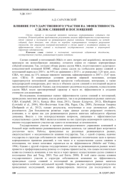 ВЛИЯНИЕ ГОСУДАРСТВЕННОГО УЧАСТИЯ НА ЭФФЕКТИВНОСТЬ СДЕЛОК СЛИЯНИЙ И ПОГЛОЩЕНИЙ