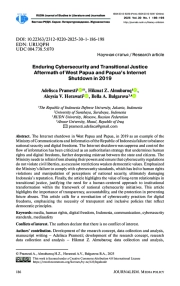 Обеспечение кибербезопасности и правосудия переходного периода после отключения интернета в западном Папуа – Новой Гвинее в 2019 году