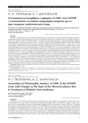 Ассоциация полиморфных маркеров A1298C гена MTHFR с изменениями состояния микроциркуляторного русла при синдроме диабетической стопы
