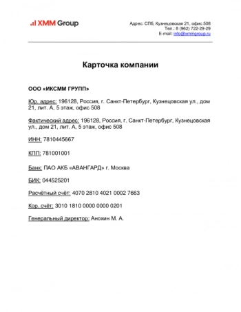 Карточка компании