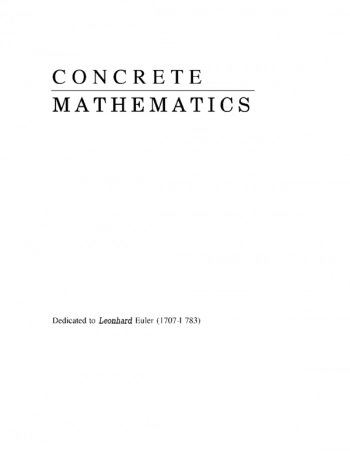 CONCRETE MATHEMATICS