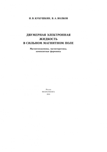 ДВУМЕРНАЯ ЭЛЕКТРОННАЯ
ЖИДКОСТЬ
В СИЛЬНОМ МАГНИТНОМ ПОЛЕ